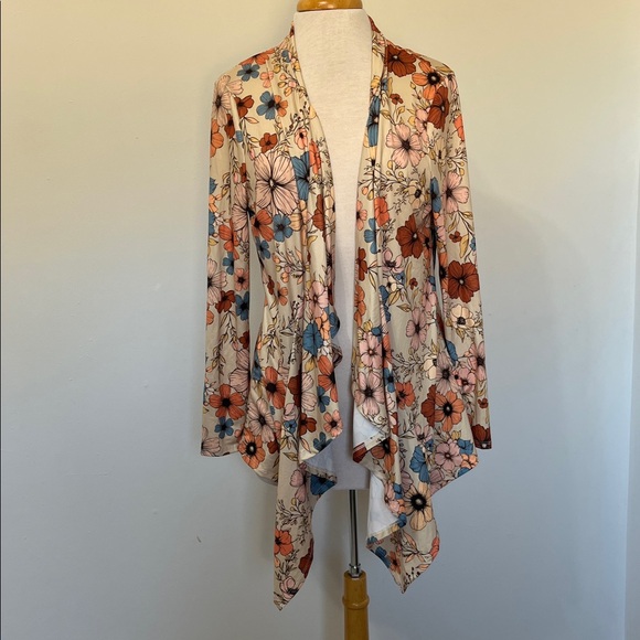 Emery Rose NWT Floral Print Drop Shoulder Kimono Boho Beach 0X - Picture 3 of 10
